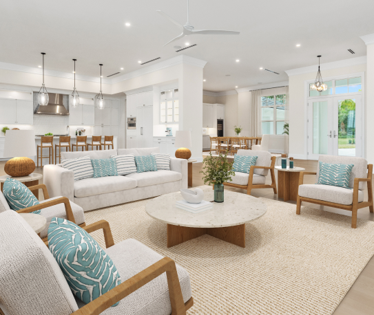 contemporary home view of living room