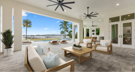 contemporary home view of patio